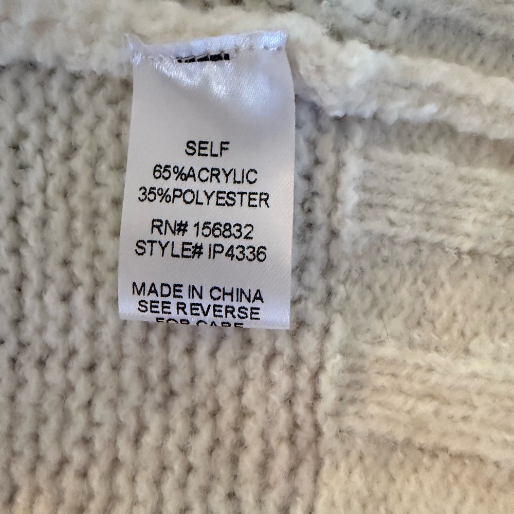 BiBi Women's Ivory Chunky Cable Knit Duster Cardigan Oversized Comfy Size S NWT - Picture 7 of 8